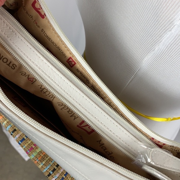 NWT Stone Mt Leather & Confetti Woven Shoulder Bag - Picture 6 of 12